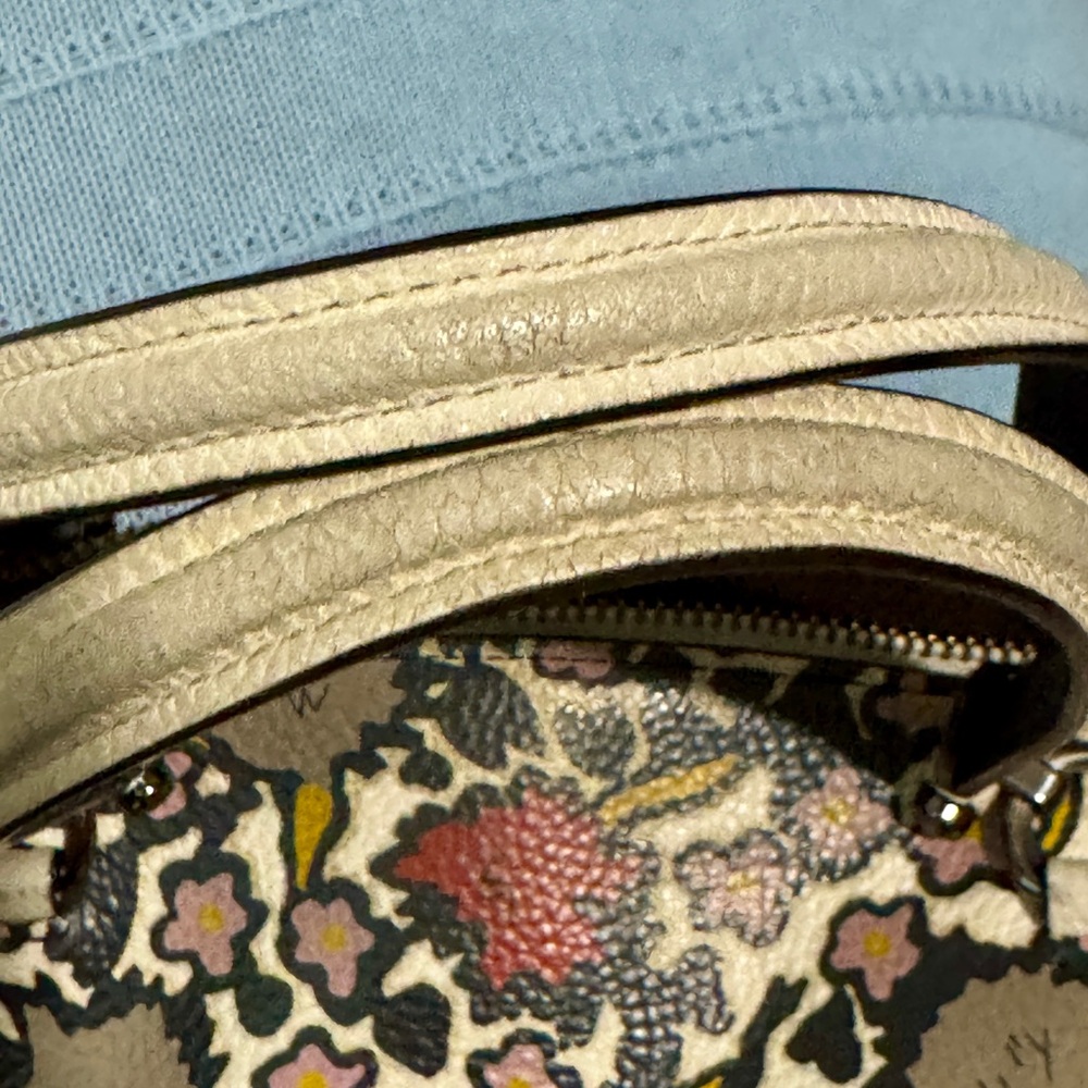 Coach Floral Prairie Satchel 2016 Chalk/Light Pebbled Leather Dust Bag & Tag - Picture 14 of 16